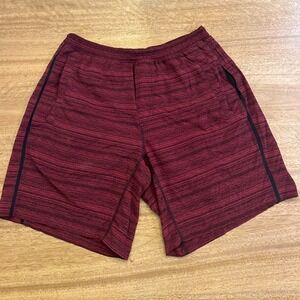 Lululemon Mens Pace Breaker Shorts XL Maroon Space Dye Lined 7 Inch Inseam